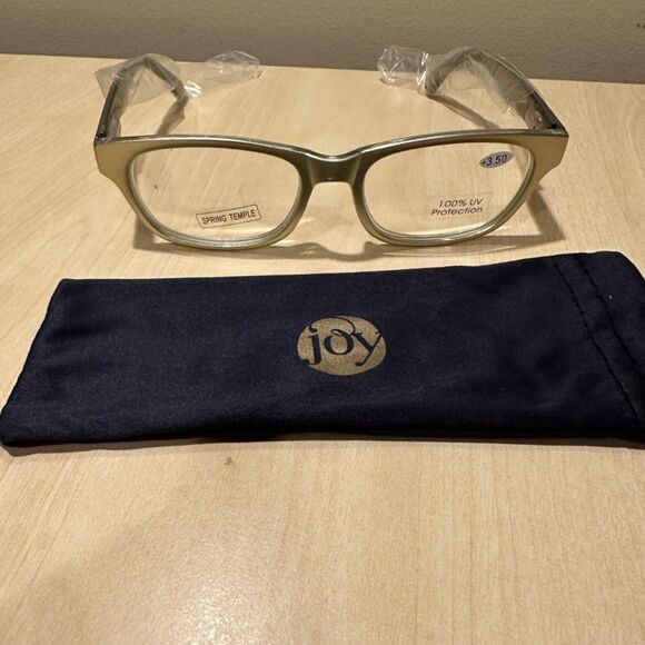 Joy Mangano Eyeglasses Reading Glasses, +3.50, Champagne Frame - Picture 1 of 3